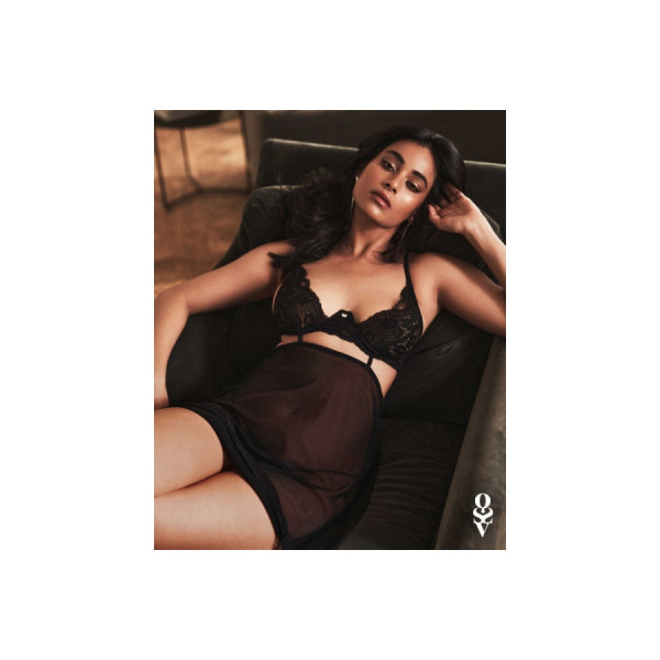 Nutris babydoll et String - Noire